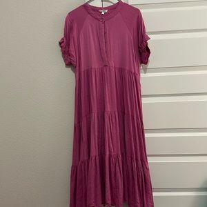 Pink Tiered Maxi Dress